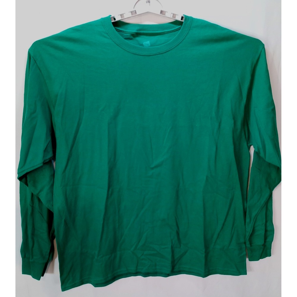 Nwot Hanes Premium Men's Long Sleeve T-Shirt, XXL, Kelly Green